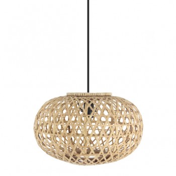 Distribuidor - Lâmpadas Diversas | Colgantes Rustica | COLGANTE BAMBU PONTE NEG/NATURAL 1XE27 REGX40X40CM Ref: 222894086